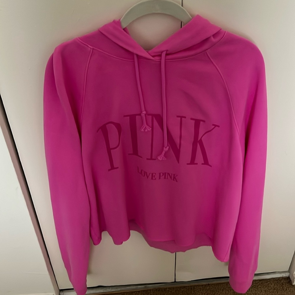 Pink by Victoria’s Secret Pink hoodie  beautiful bright pink size large nwt